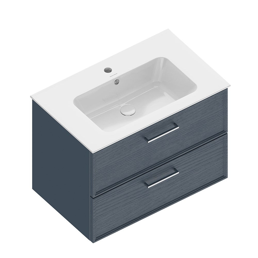 Тумба PIANO Classic подвесная 75, ясень синий матовый