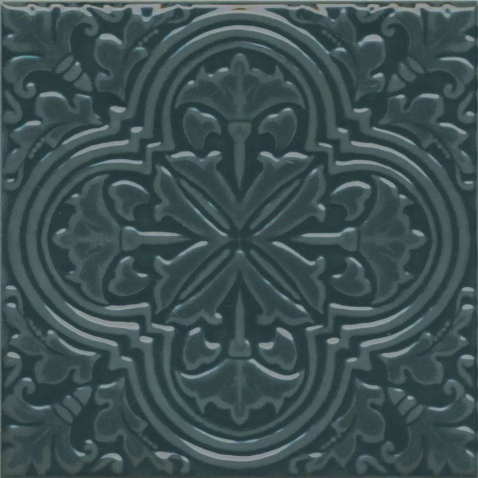 KERAMA MARAZZI KMD3STA003BN Декор Фес зелёный тёмный глянцевый 15x15x0,77