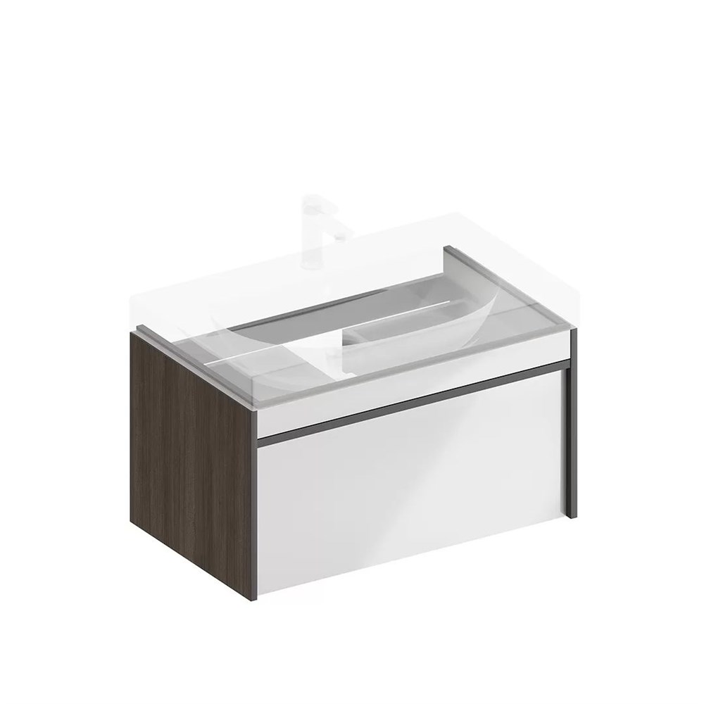 KERAMA MARAZZI MOD.80.1+1/AR Тумба MODULA подвесная 80 с ящиком 1+1, арабика