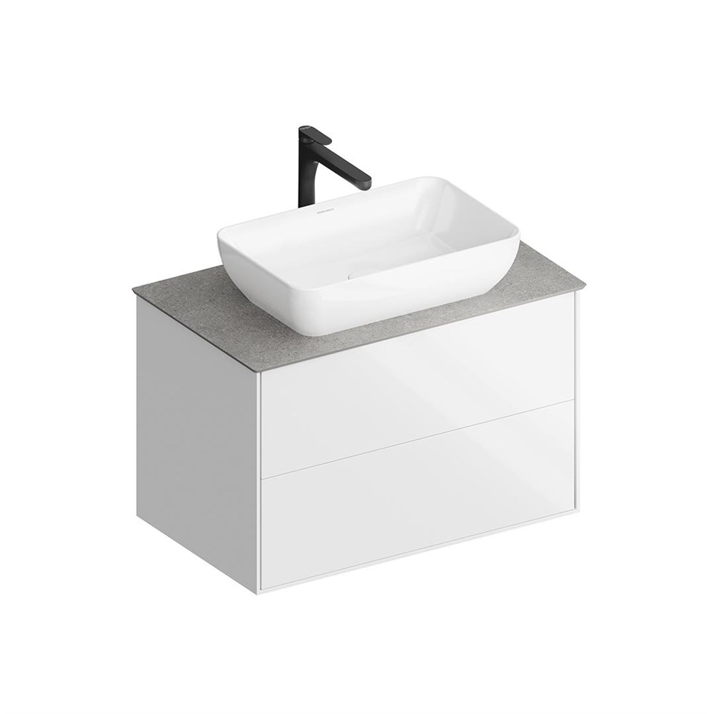 KERAMA MARAZZI PLB.M.80.2/WHT.V Тумба PLAZA Modern подвесная 80, 2 ящика, белая глянцевая