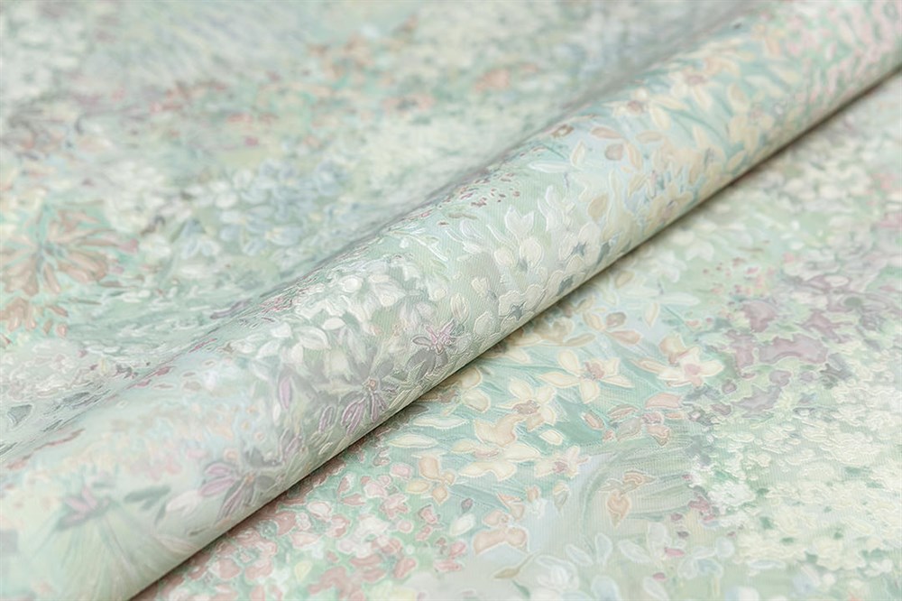 KERAMA MARAZZI KM7509 Обои виниловые Апрель мотив-2, зеленый 1,06х10 (1, Т E1) прямая стыковка