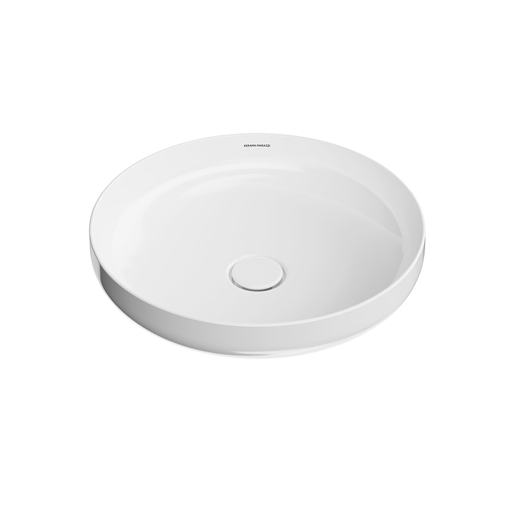 KERAMA MARAZZI KMSFWb46GWh0 Раковина SAFI накладная 46 с крепежом, белая глянцевая