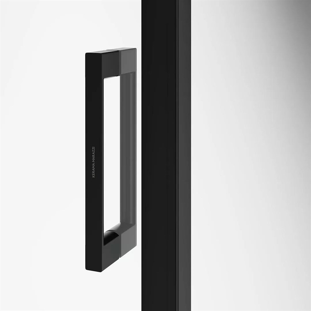 Душевая дверь LINDO, раздвижная  с функцией soft close, 100х195, матовый черный