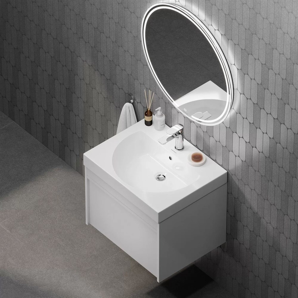 KERAMA MARAZZI MOD.60.1+1/WHT Тумба MODULA подвесная 60 с ящиком 1+1, белая глянцевая