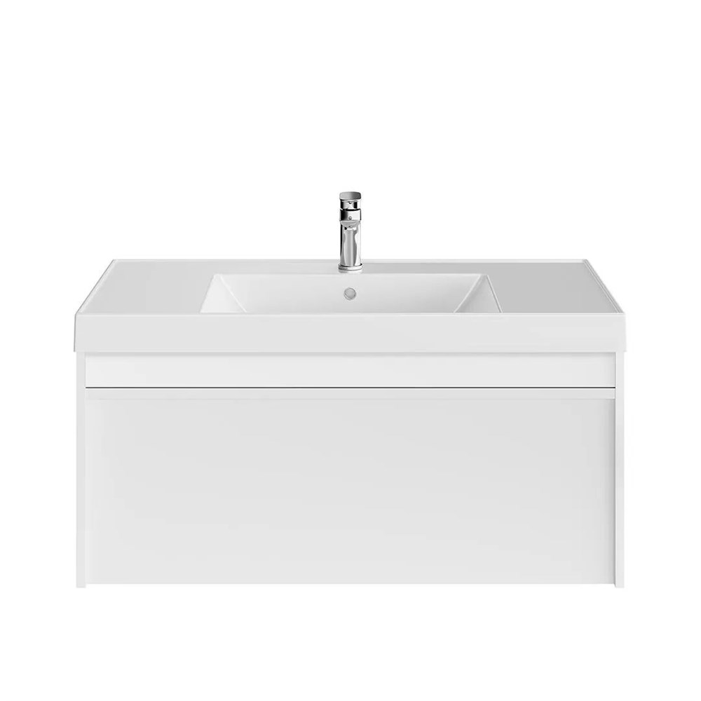 KERAMA MARAZZI MOD.100.1+1/WHT Тумба MODULA подвесная 100 с ящиком 1+1, белая глянцевая