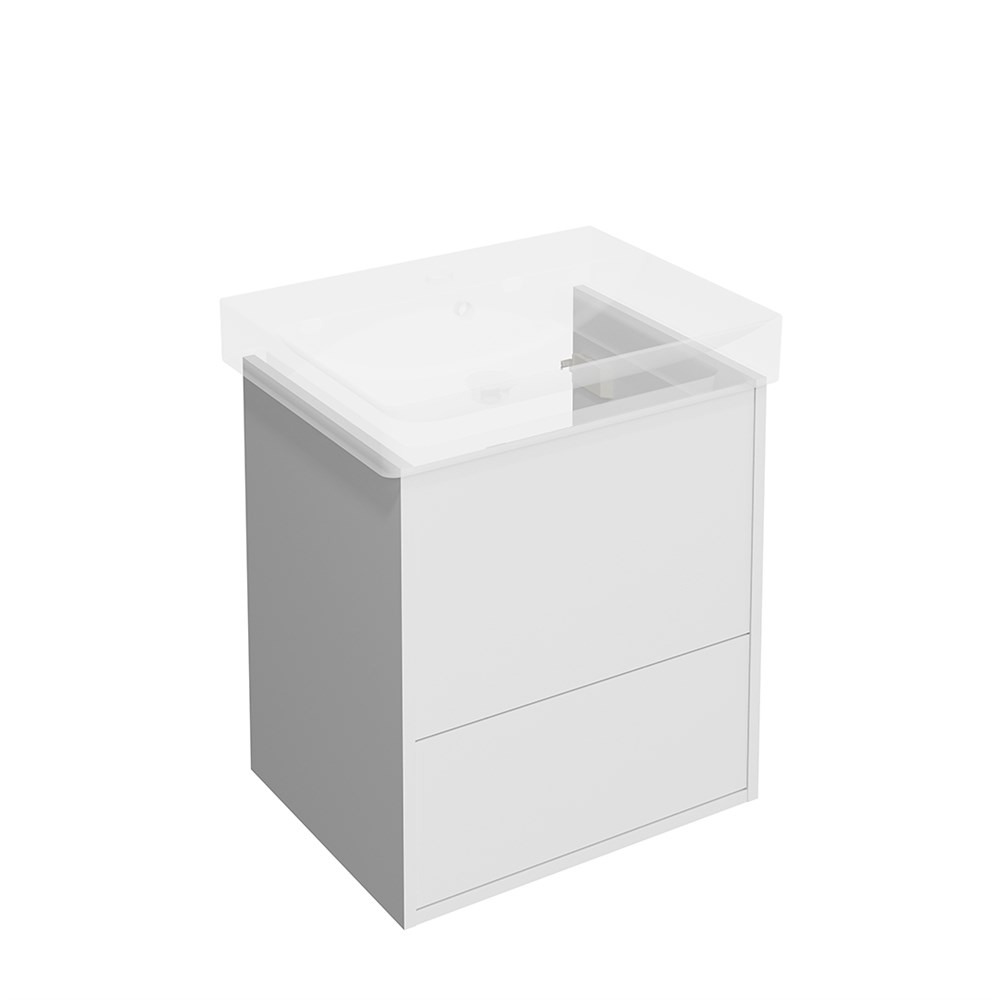 KERAMA MARAZZI PRO.55.2/WHT.M Тумба PRO подвесная 2 ящика 55, белая матовая