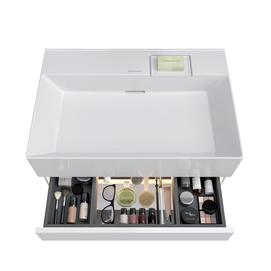 Тумба LOGICA подвесная 2 ящика 70 см, белоснежный