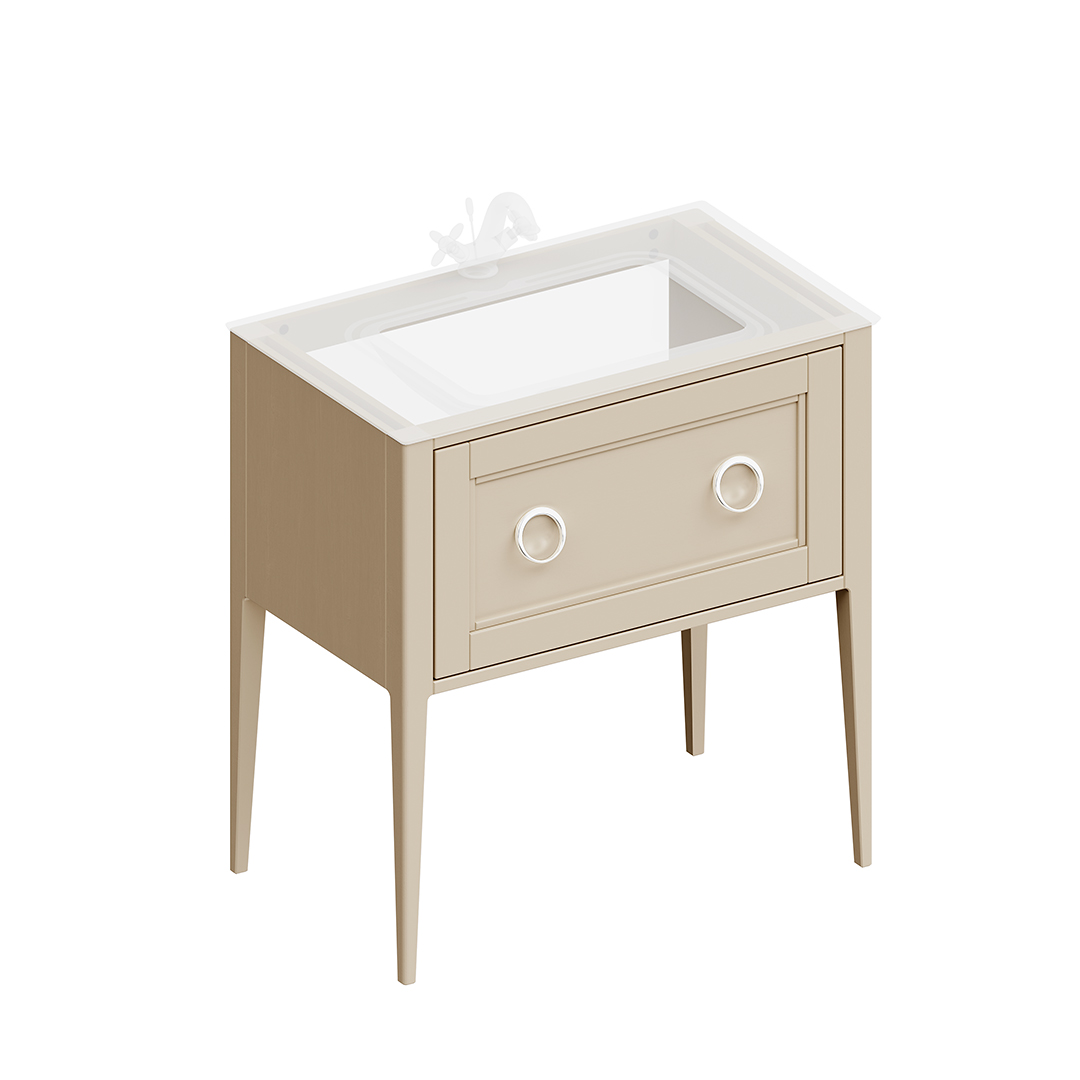 Тумба PLAZA Classic напольная с ящиком 80, капучино матовая