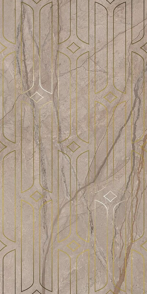 Декор Ифран бежевый светлый глянцевый обрезной 60x119,5x0,9