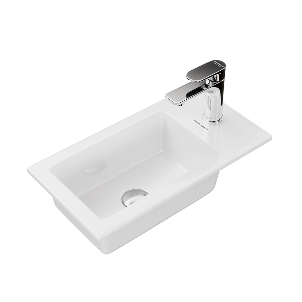 Раковина LATO встраиваемая сверху 50, белая глянцевая