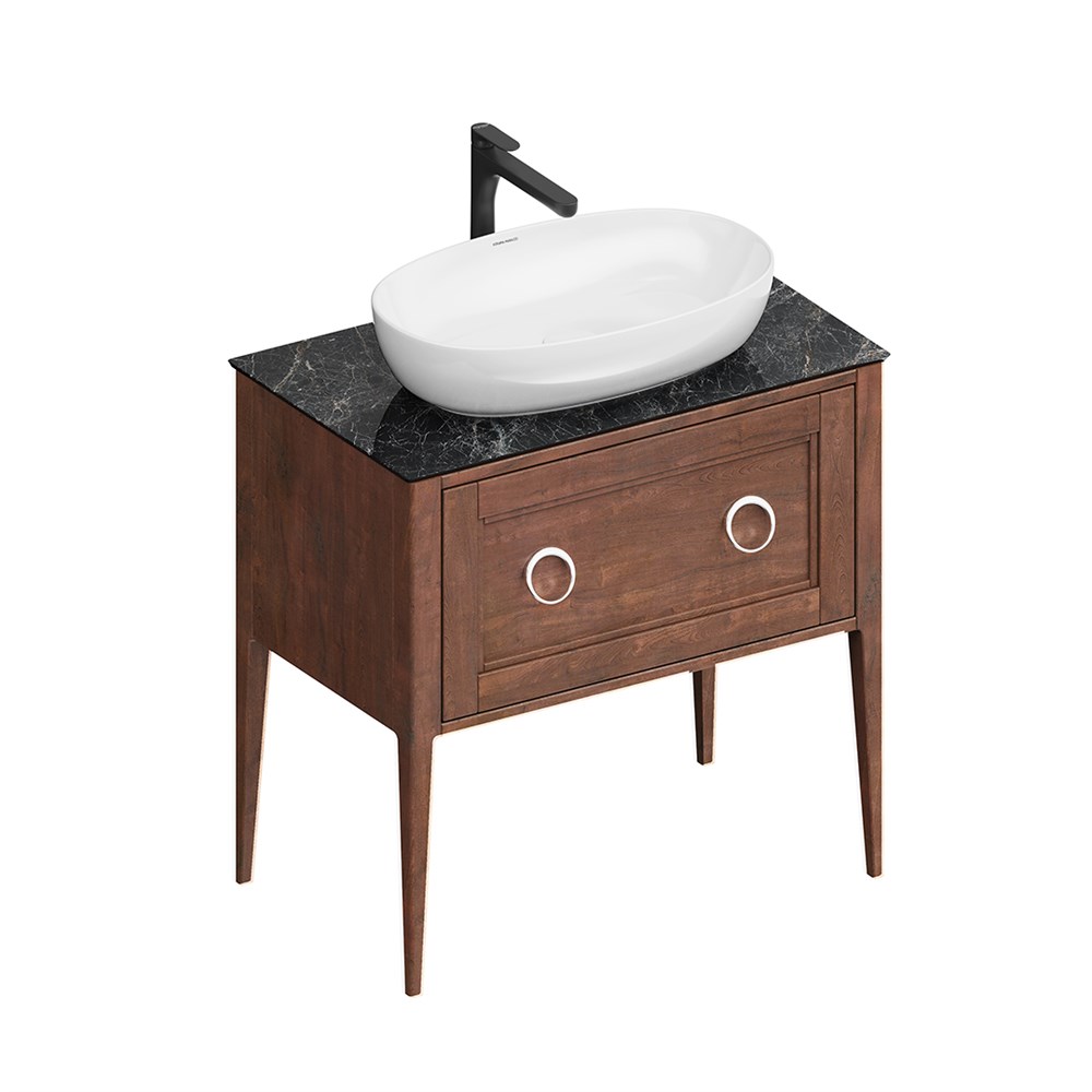 Тумба PLAZA Classic Neo напольная с ящиками 80, орех