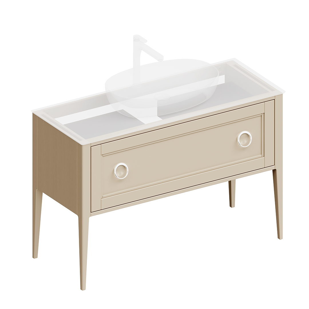 Тумба PLAZA Classic напольная с ящиками 120, капучино матовая