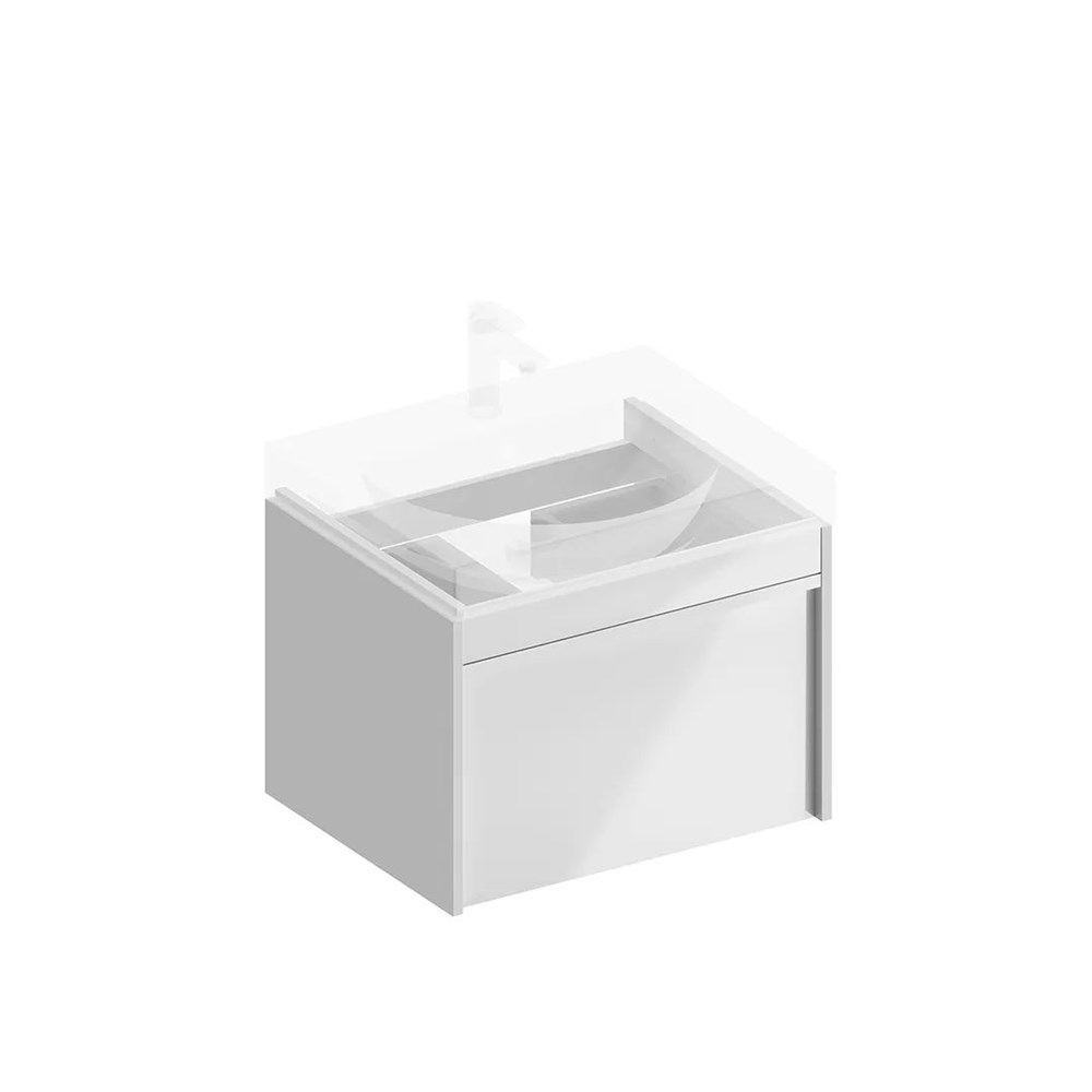 KERAMA MARAZZI MOD.60.1+1/WHT Тумба MODULA подвесная 60 с ящиком 1+1, белая глянцевая