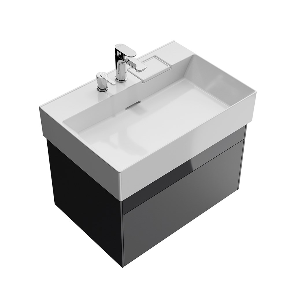 KERAMA MARAZZI LOG.70.2/ST Тумба LOGICA подвесная 2 ящика 70 см, стальной серый