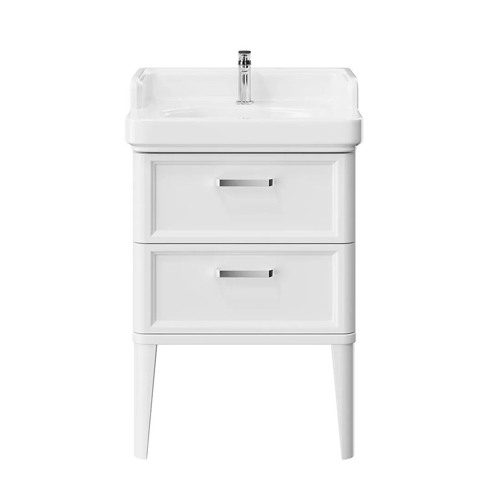 KERAMA MARAZZI PO.M.60.2/WHT Тумба POMPEI напольная с 2 ящиками 60, белая глянцевая