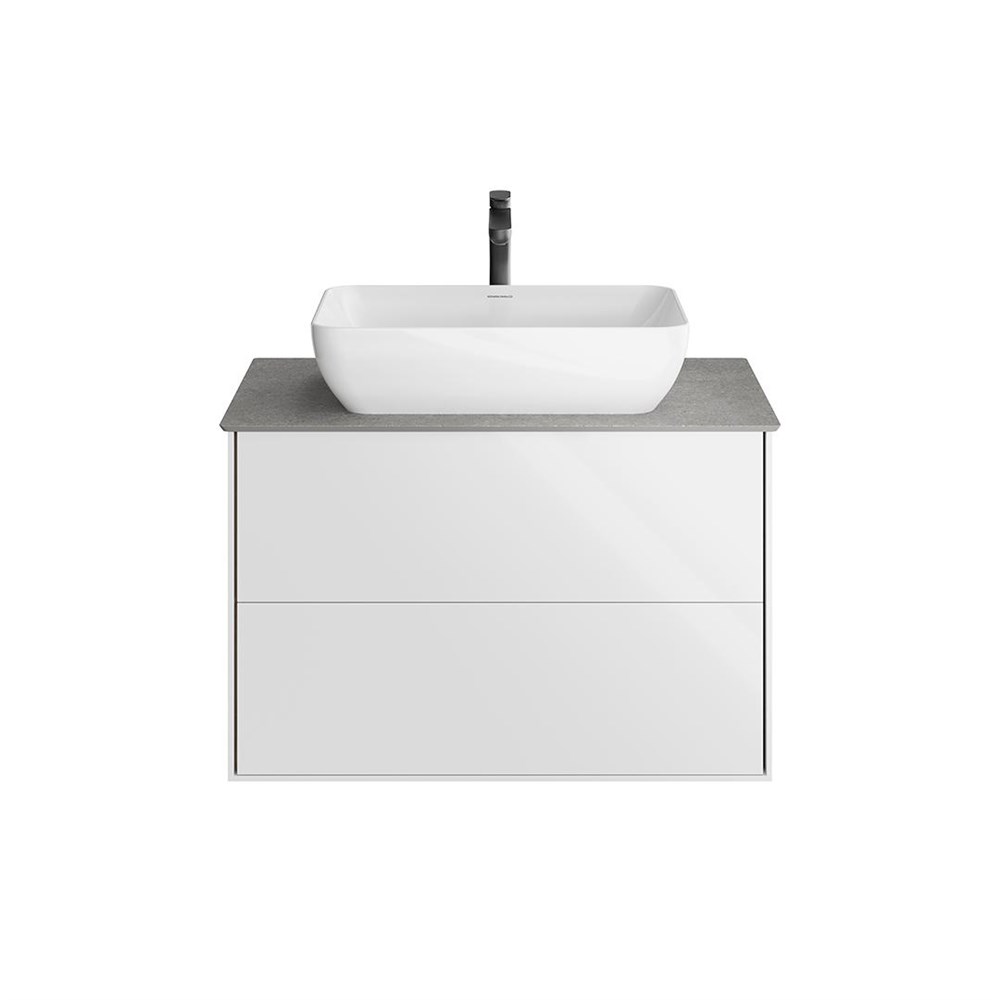 KERAMA MARAZZI PLB.M.80.2/WHT.V Тумба PLAZA Modern подвесная 80, 2 ящика, белая глянцевая