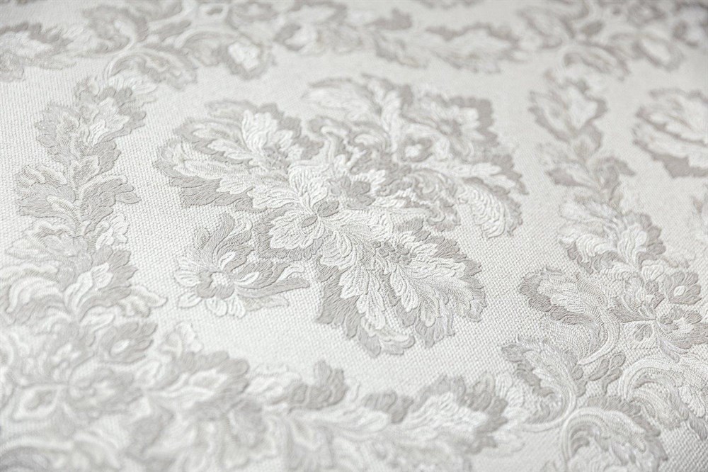 KERAMA MARAZZI KM5501 Обои виниловые Палаццо, мотив, белый (1, Т E) прямая стыковка