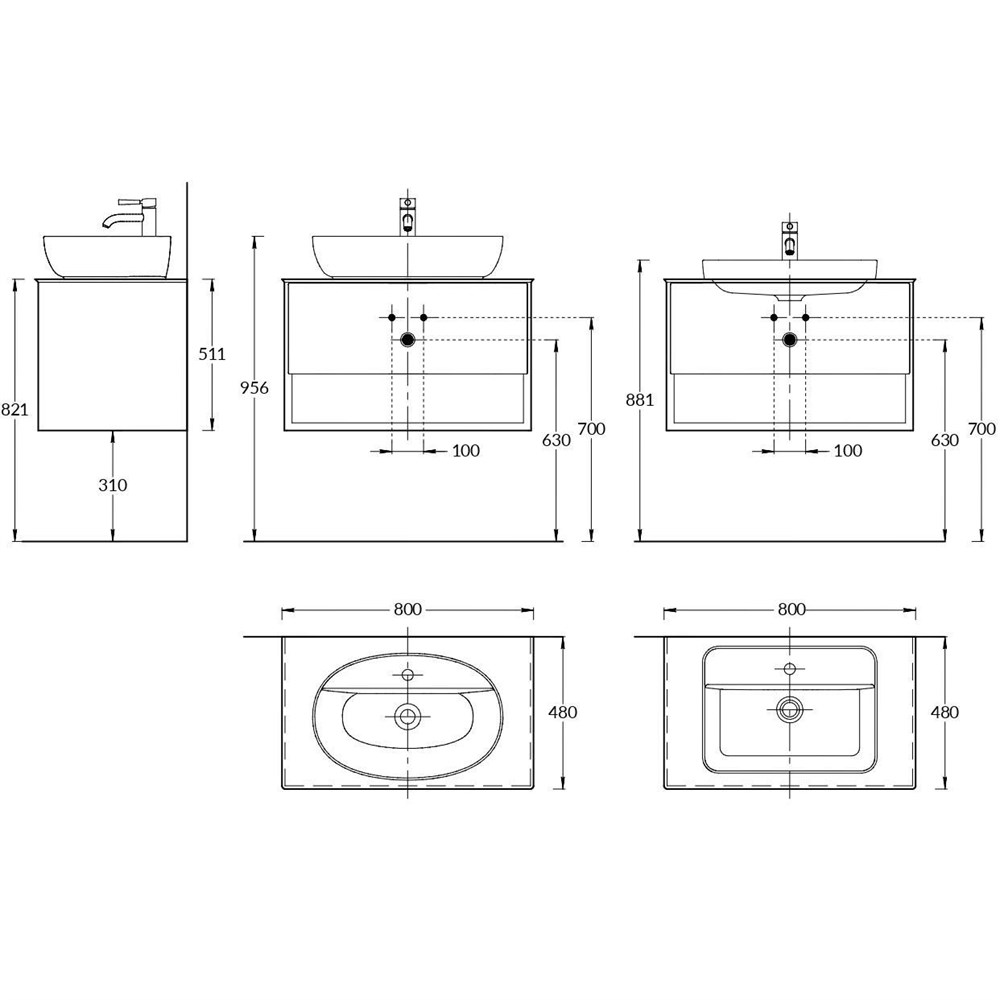 KERAMA MARAZZI PLB.M.80.1/OAK.V Тумба PLAZA Modern подвесная 80 дуб виченца 1 ящик + полка