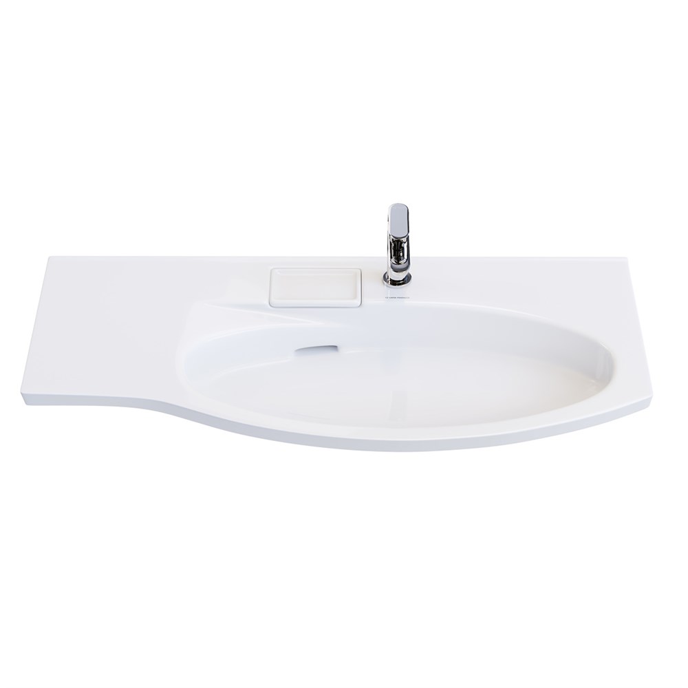 KERAMA MARAZZI RV.wb.100Rh Раковина RIVA мебельная правая с крепежом 100, белая глянцевая