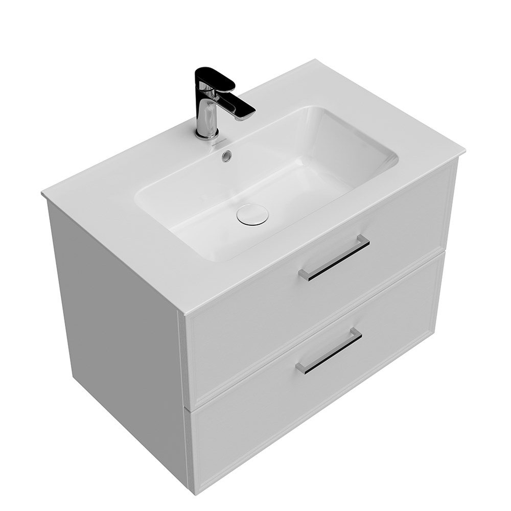 Тумба PIANO Classic подвесная 75, ясень белый матовая