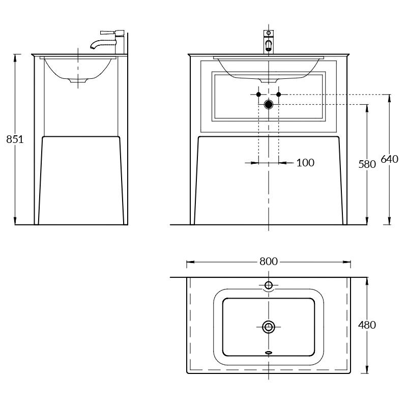 Тумба PLAZA Classic напольная с ящиком 80, белая матовая