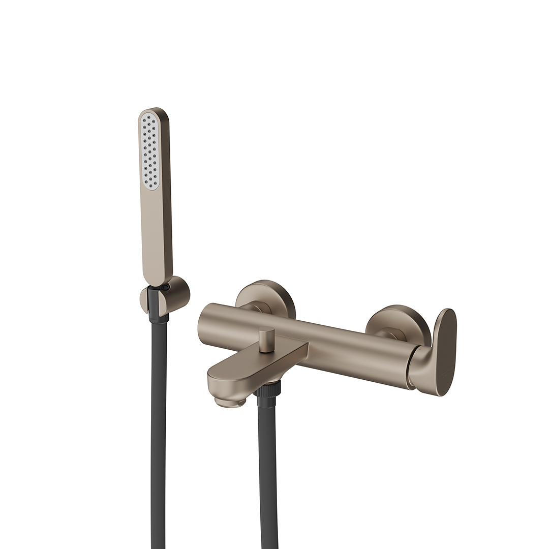 Смеситель для ванны OLE настенный, золотой атласный