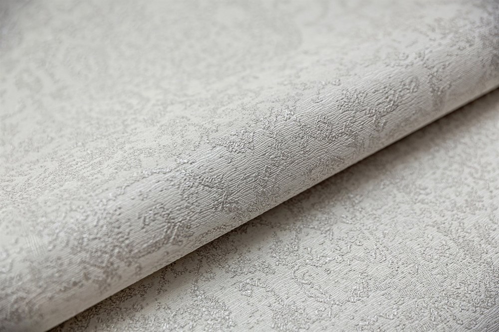 KERAMA MARAZZI KM5406 Обои виниловые Флора белый, база 1,06х10 (1, Т F) смещенная стыковка