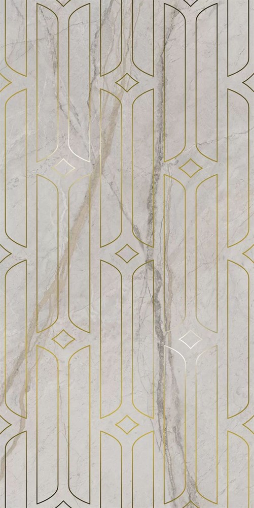 Декор Ифран серый светлый глянцевый обрезной 60x119,5x0,9