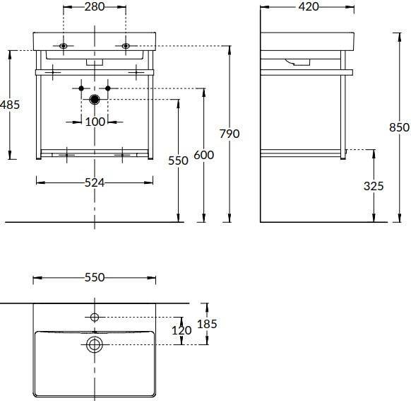 KERAMA MARAZZI PRO.55.02/BLK.M Металлическая структура PRO 55 подвесная, черная матовая