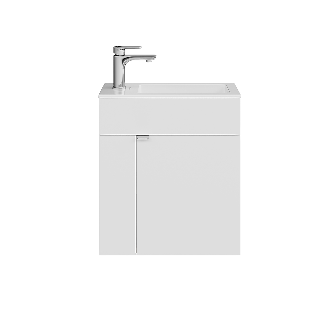 Тумба LATO подвесная с дверцей 50, белая глянцевая