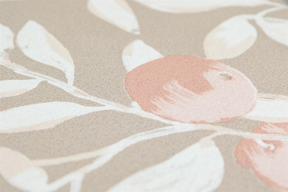 KERAMA MARAZZI KM8502 Обои виниловые Шафран мотив,бежевый, апельсины 1,06х10 (1, Т A) прямая стыковка