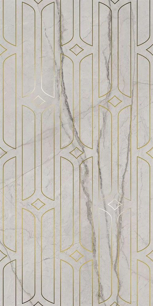 Декор Ифран серый светлый глянцевый обрезной 60x119,5x0,9