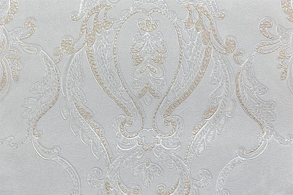 Обои виниловые на флизелиновой основе Ориент мотив, серый светлый