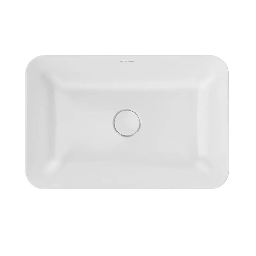 KERAMA MARAZZI PLR.wb.55q Раковина PLAZA накладная 55, прямоугольная, белая глянцевая