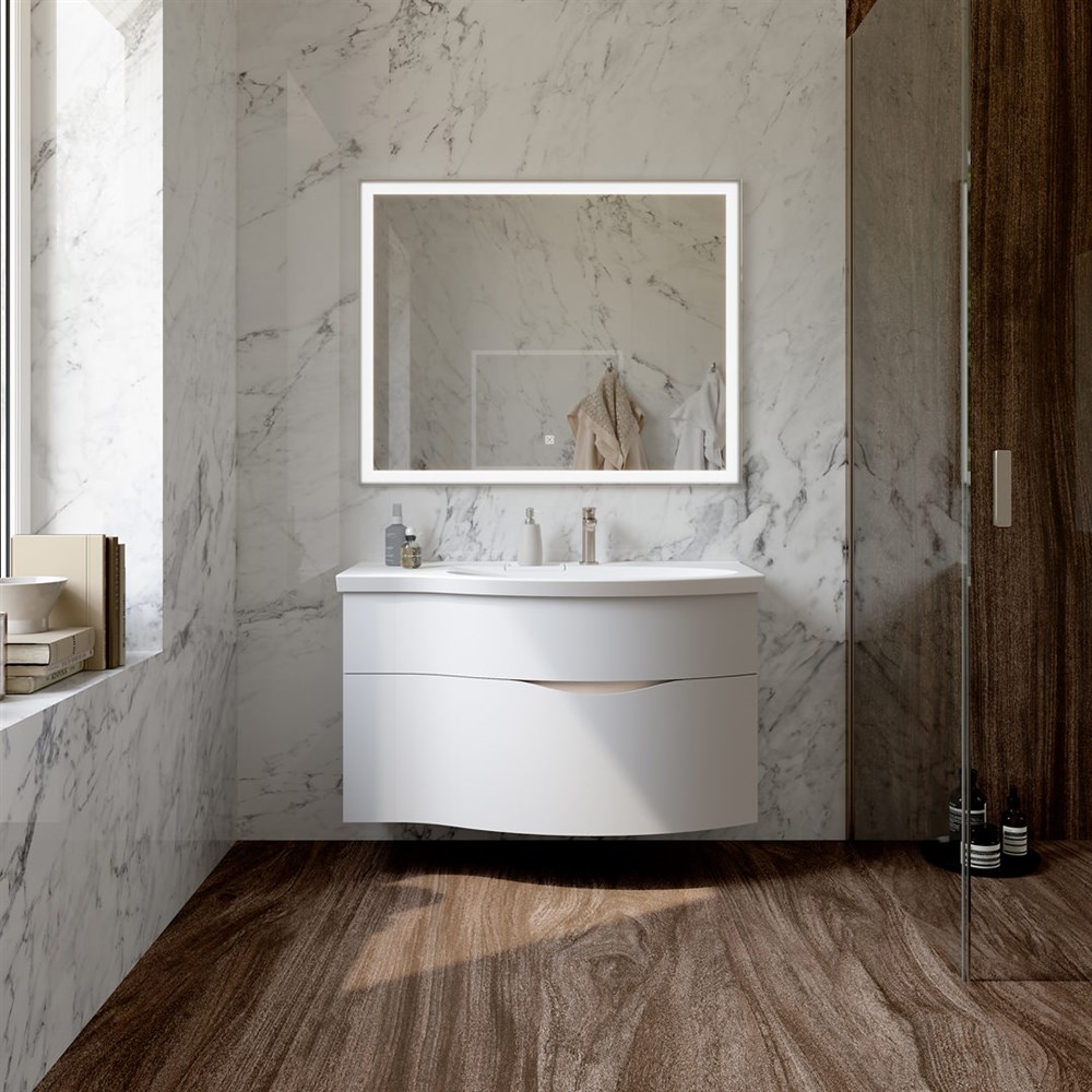KERAMA MARAZZI RV.100Rh\WHT.M Тумба RIVA 100 см правая, белая матовая