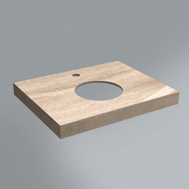 Столешница из керамогранита для накладных раковин, Риальто 60 см, бежевый лаппатированный