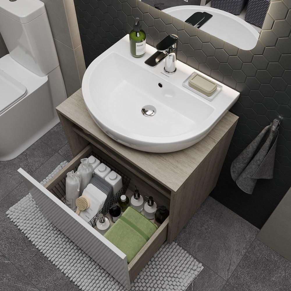 Раковина BUONGIORNO подвесная 55, белая глянцевая