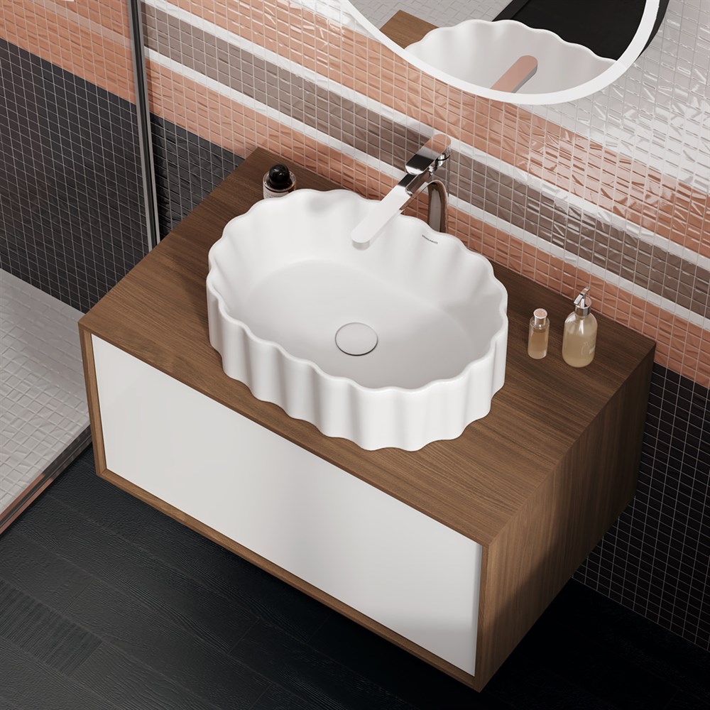 Раковина ARTBASIN Conchiglia накладная 50, белая матовая