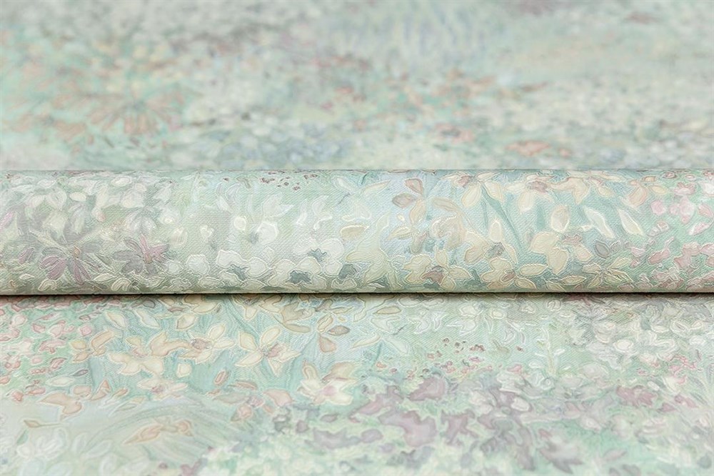 KERAMA MARAZZI KM7509 Обои виниловые Апрель мотив-2, зеленый 1,06х10 (1, Т E1) прямая стыковка