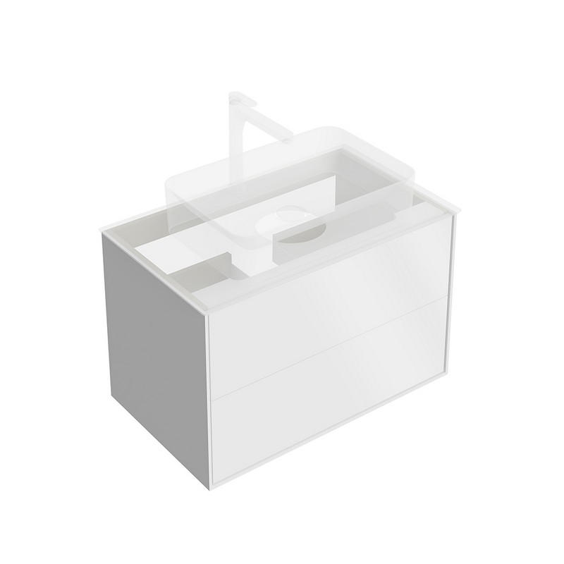 KERAMA MARAZZI KMPMCb80MWh2 Тумба PLAZA Modern подвесная 80, push/пуш, 2 ящика, белая матовая