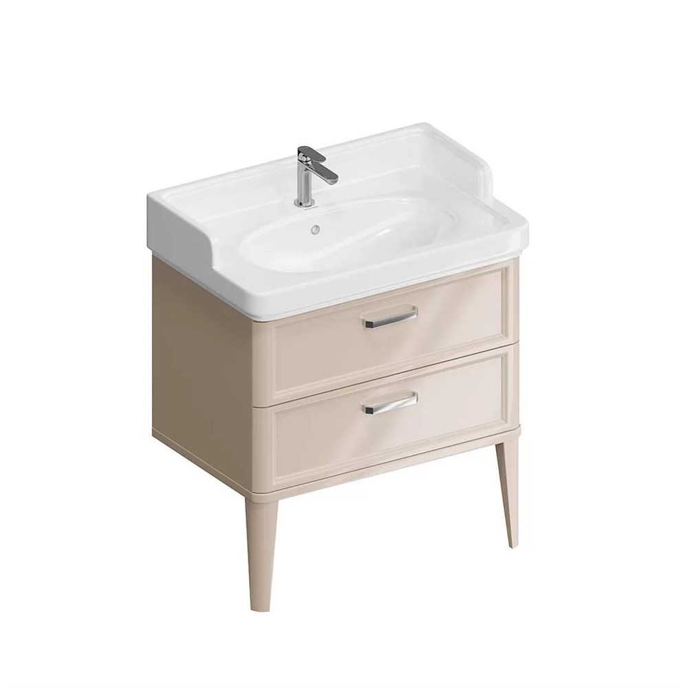 KERAMA MARAZZI PO.M.80.2/CAM Тумба POMPEI напольная с 2 ящиками 80, камео бежевый глянцевый