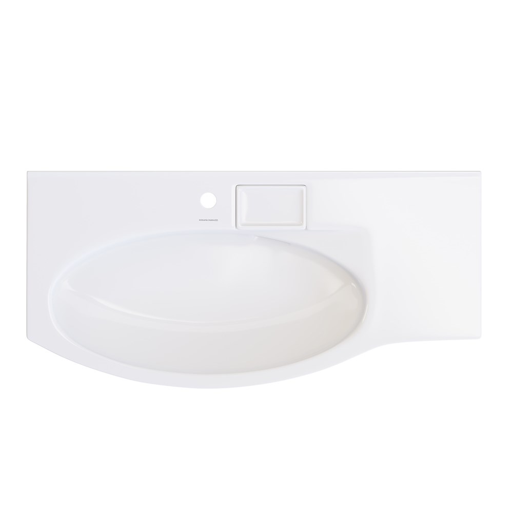 KERAMA MARAZZI RV.wb.100Lh Раковина RIVA мебельная левая с крепежом 100, белая глянцевая