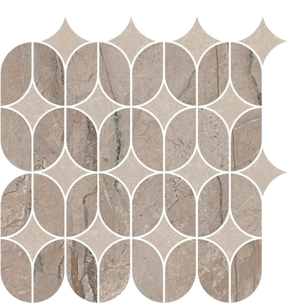 Декор Ифран наборный бежевый светлый глянцевый обрезной 30x32,5x0,9