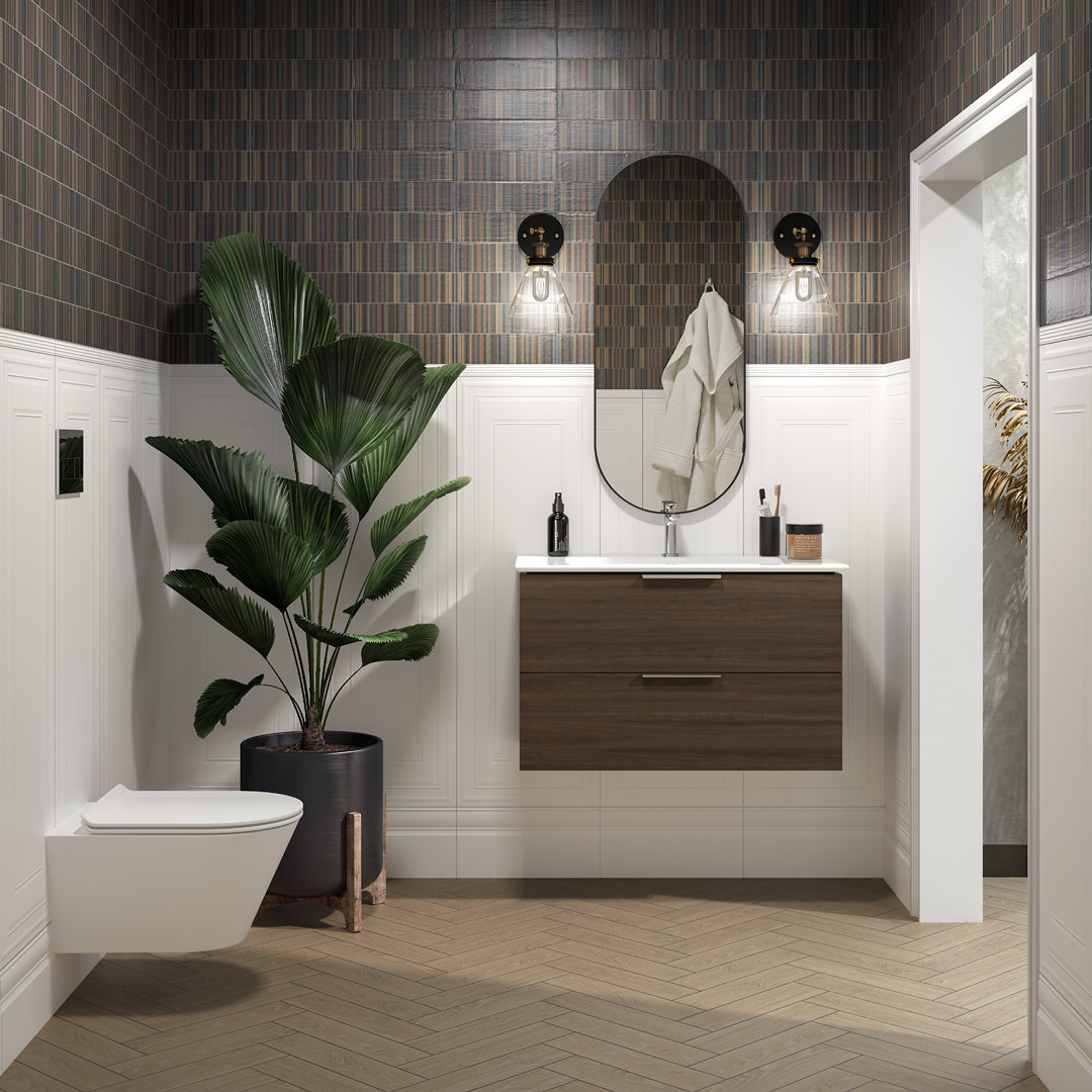 Тумба PIANO подвесная с ящиками 85, дымчатый вяз