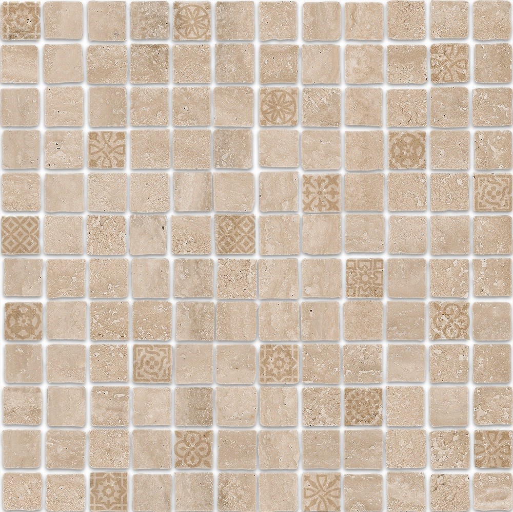 KERAMA MARAZZI MBD004 Декор Риальто Антика 2 мозаичный бежевый матовый 30х30х0,9