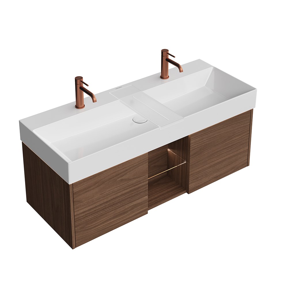 KERAMA MARAZZI GR.120.2/SNUT Тумба GRANDE подвесная 120, 2 ящика + открытая зона, структурированный орех