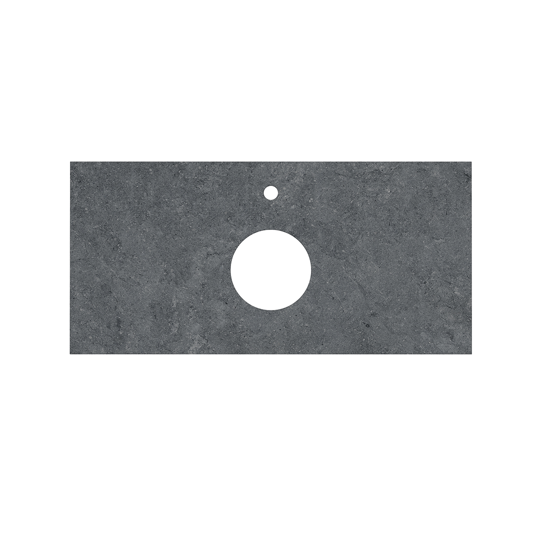 Столешница из керамогранита для накладных раковин, Роверелла 100 см, серый темный натуральный