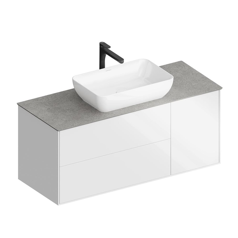 KERAMA MARAZZI PLB.M.120.3/WHT.V Тумба PLAZA Modern подвесная 120, 3 ящика, белая глянцевая