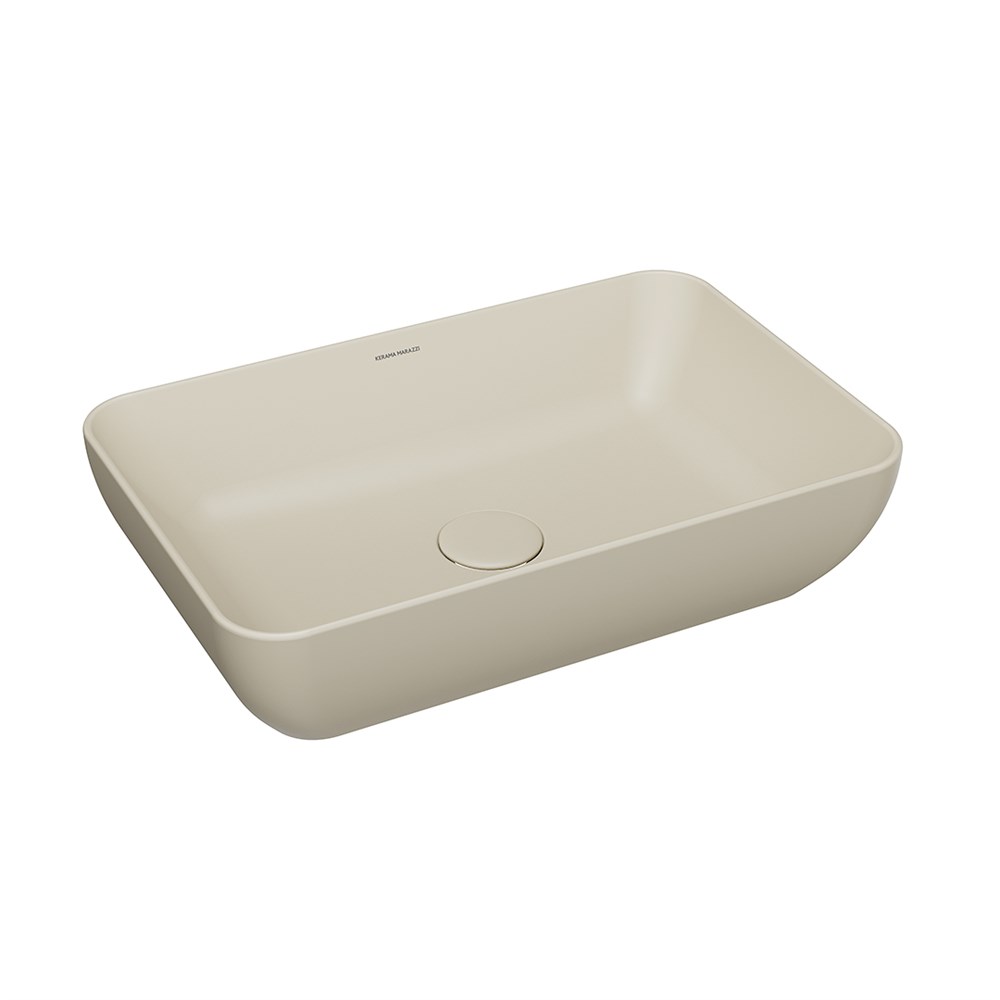Раковина PLAZA накладная 55, песочный матовый
