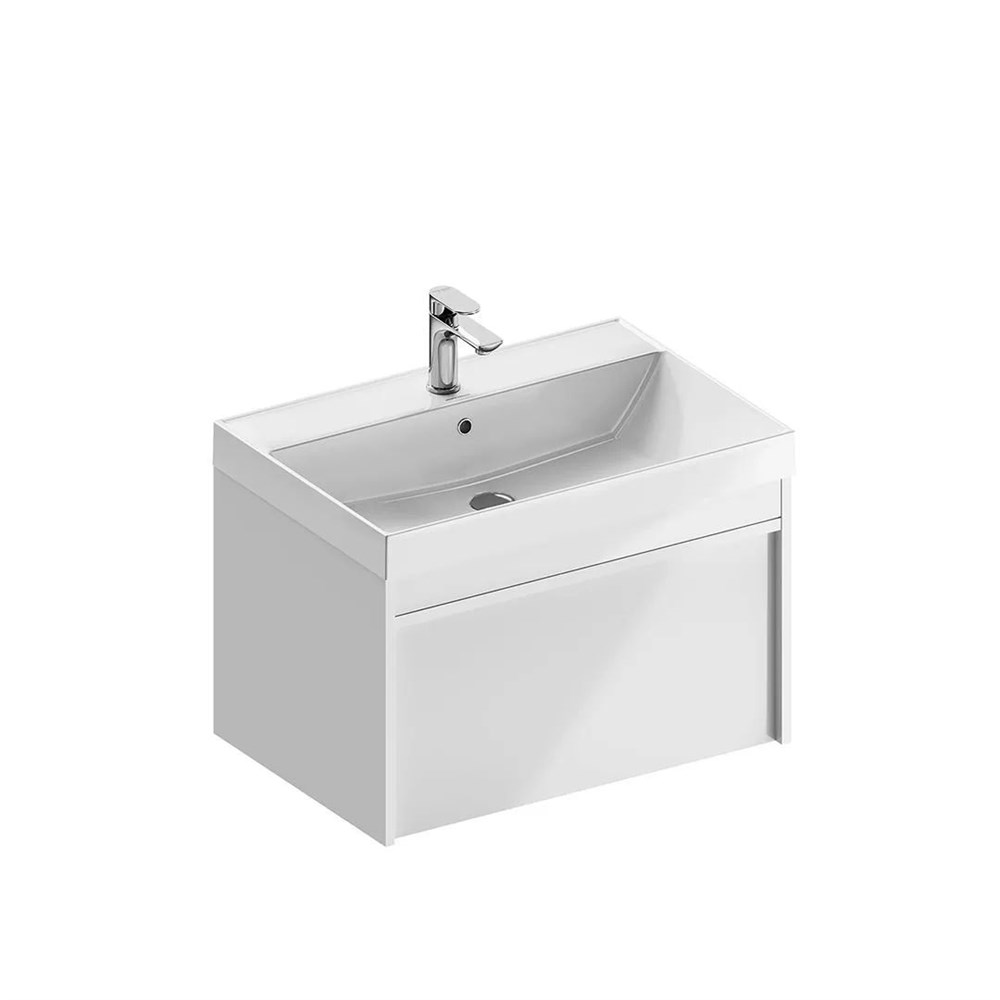 KERAMA MARAZZI MOD.70.1+1/WHT Тумба MODULA подвесная 70 с ящиком 1+1, белая глянцевая